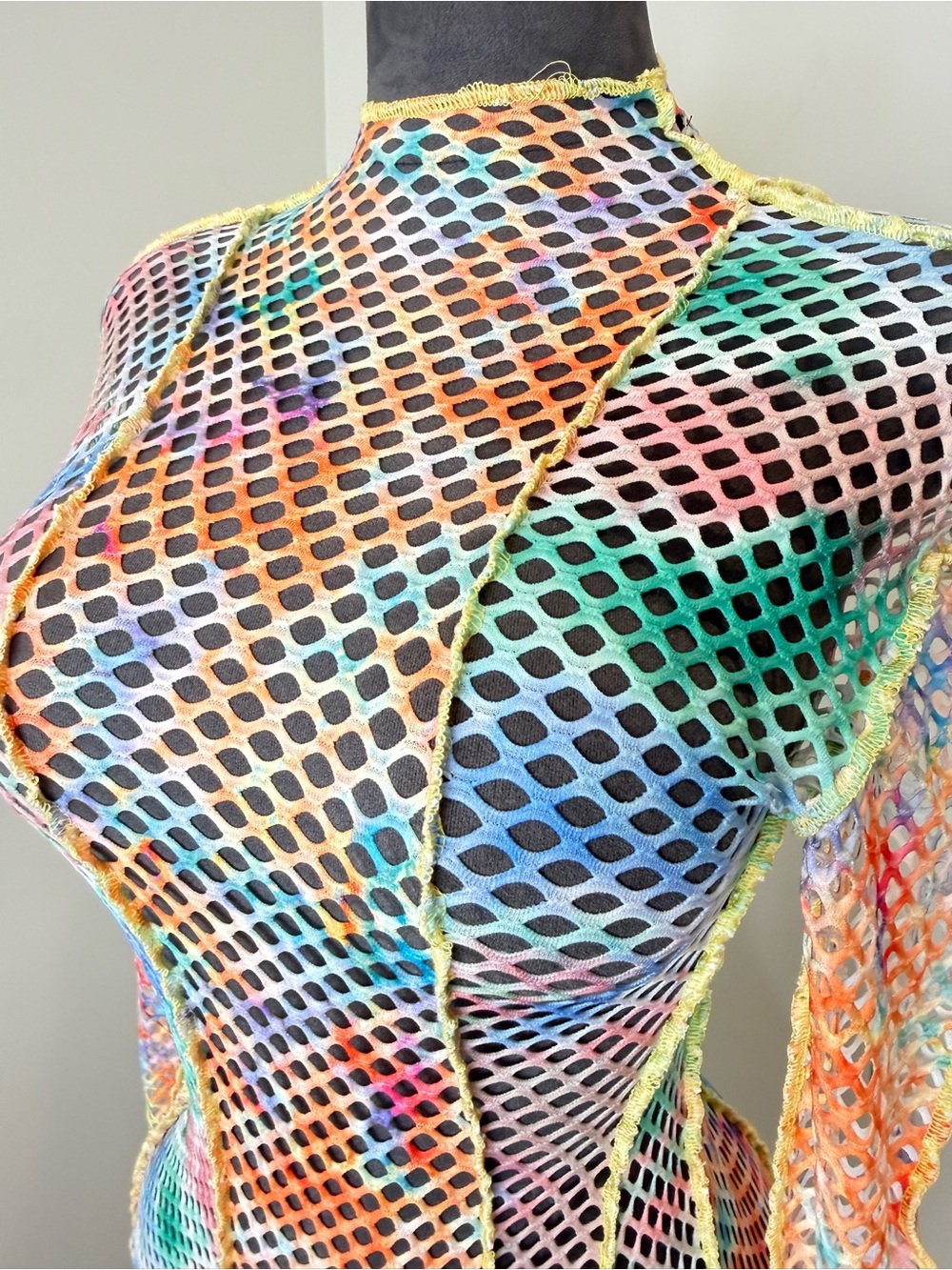 Colorful Fishnet Dress - Picture 6 of 16